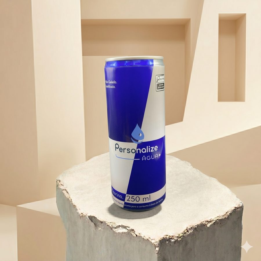 Água em lata 250 ml - Lata sleek · rótulo com a sua arte