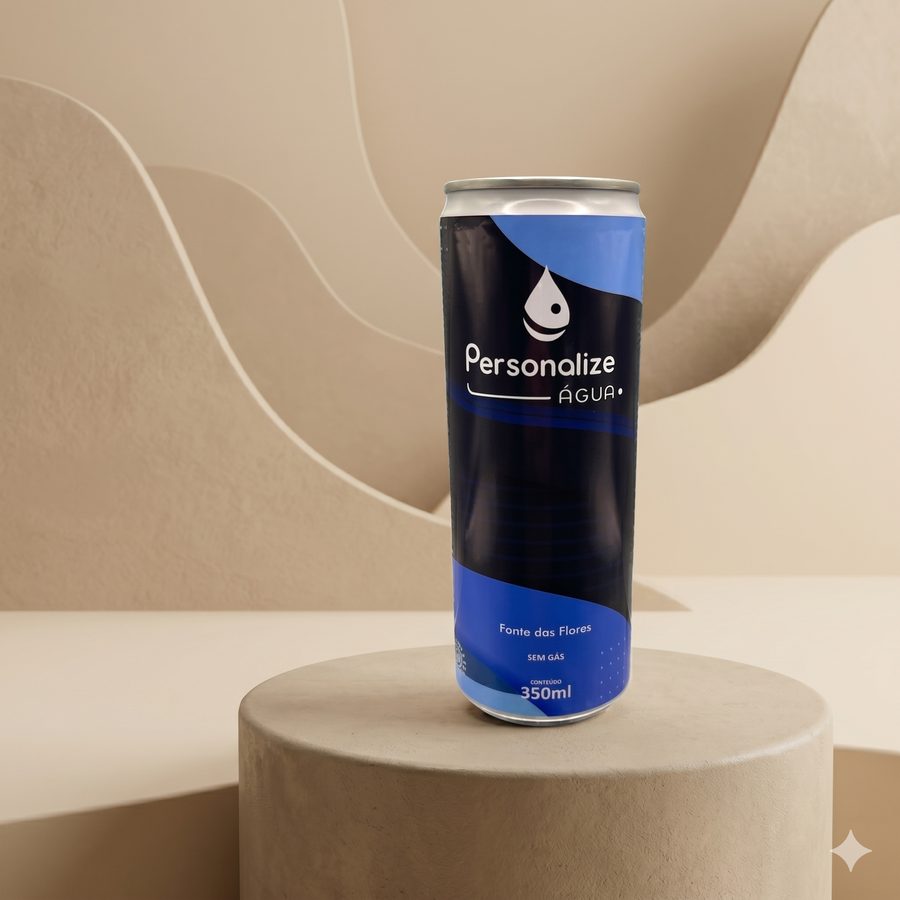 Água em lata 350 ml - Lata sleek · rótulo com a sua arte