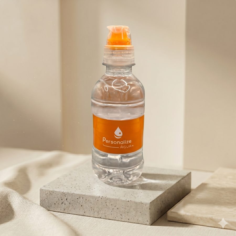Água 300 ml tampa sport - Garrafa PET · tampa sport · rótulo vinil adesivo