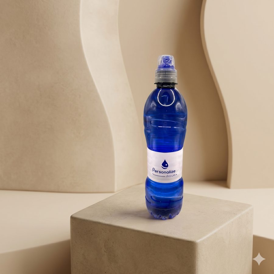 Água 500 ml tampa sport - Garrafa PET · tampa sport · rótulo vinil adesivo