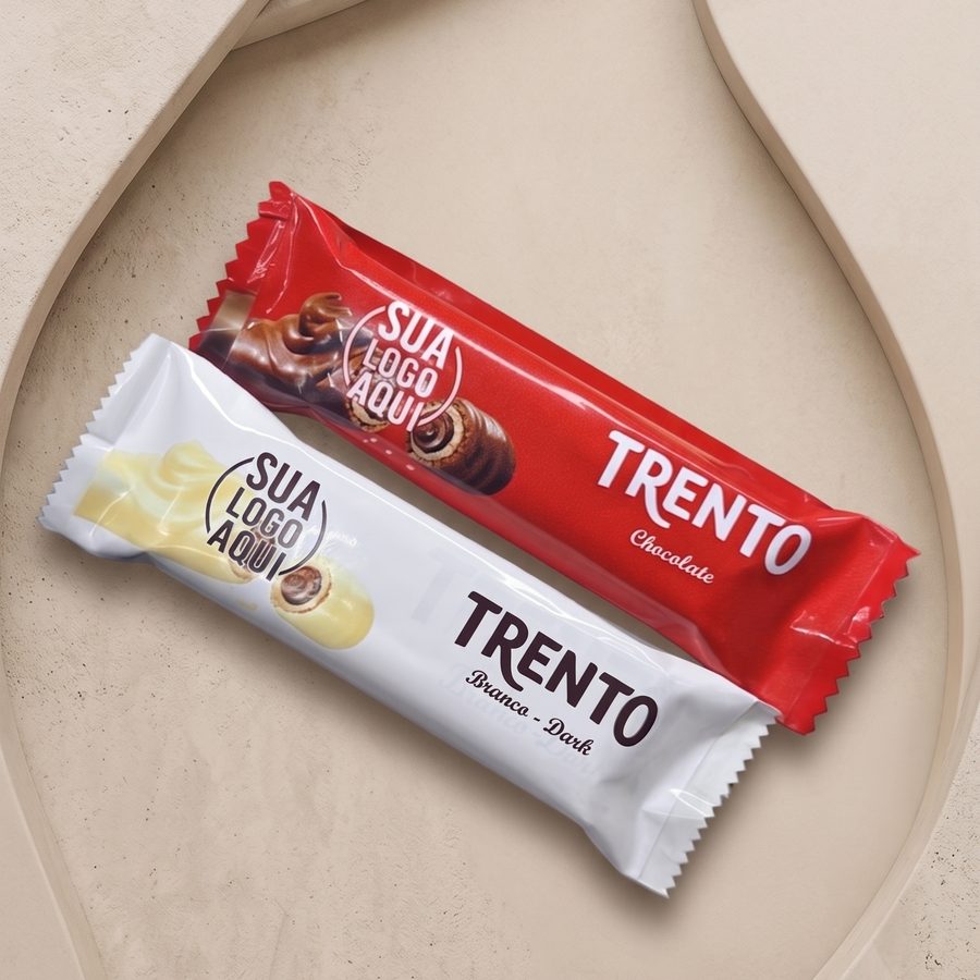Chocolate Trento - Embalagem personalizada · ao leite ou branco