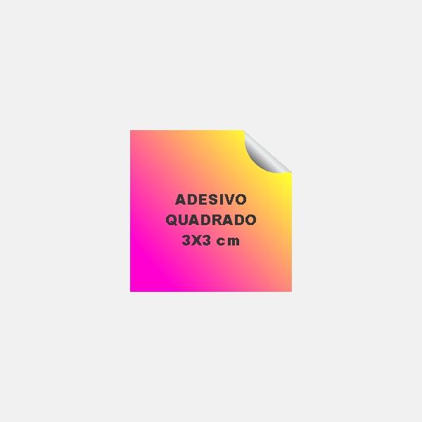 Quadrado 3 cm - Vinil adesivo brilho · corte reto