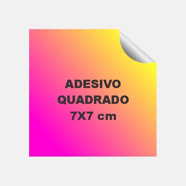 Quadrado 7 cm - Vinil adesivo brilho · corte reto