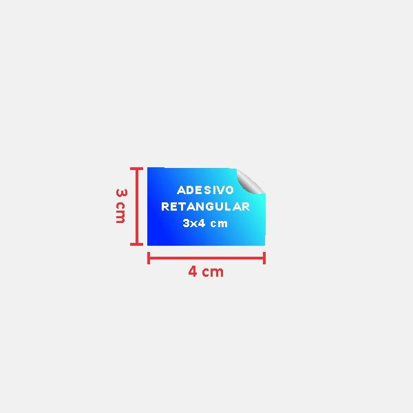 Retangular 3×4 cm - Vinil adesivo brilho · corte reto