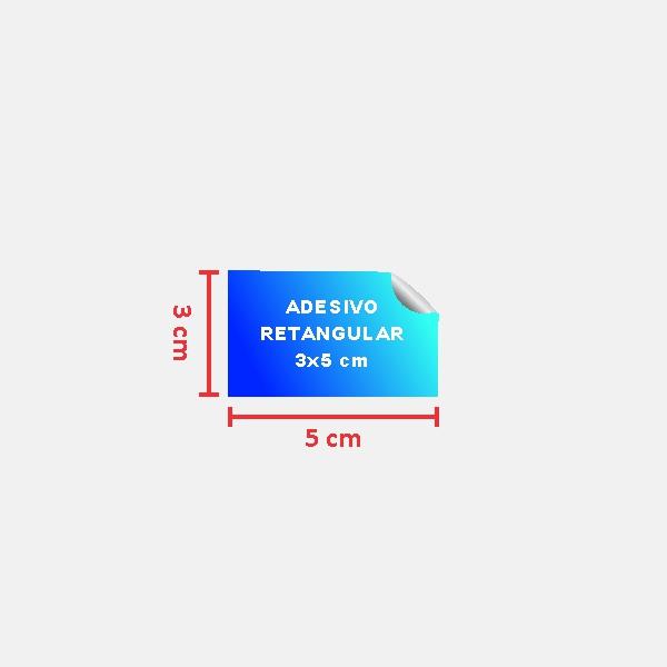 Retangular 3×5 cm - Vinil adesivo brilho · corte reto