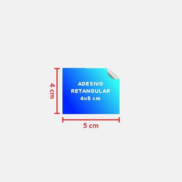 Retangular 4×5 cm - Vinil adesivo brilho · corte reto