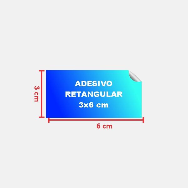 Retangular 3×6 cm - Vinil adesivo brilho · corte reto