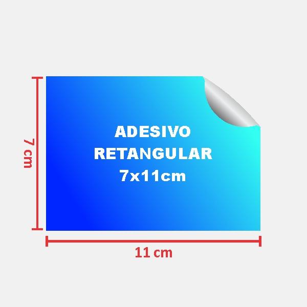 Retangular 7×11 cm - Vinil adesivo brilho · corte reto