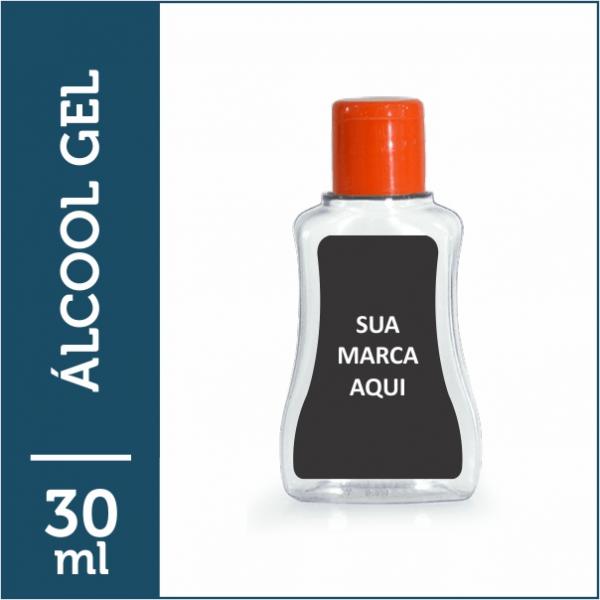 Álcool em gel 30 ml - Frasco PET · tampa em várias cores