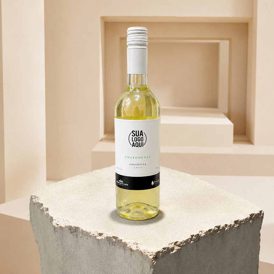 Vinho branco 750 ml - Garrafa de vidro · rótulo personalizado