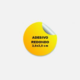 Adesivo Redondo 3,5 cm Plástico Vinil Adesivo Brilho 3,5x3,5 cm 4x0 Fundo Branco Leitoso Corte Redondo 