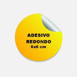 Adesivo Redondo 6 cm Plástico Vinil Adesivo Brilho 6x6 cm 4x0 Fundo Branco Leitoso Corte Redondo 