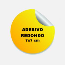 Adesivo Redondo 7 cm Plástico Vinil Adesivo Brilho 7x7 cm 4x0 Fundo Branco Leitoso Corte Redondo 