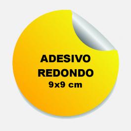 Adesivo Redondo 9 cm Plástico Vinil Adesivo Brilho 9x9 cm 4x0 Fundo Branco Leitoso Corte Redondo 