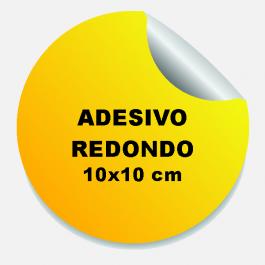 Adesivo Redondo 10 cm Plástico Vinil Adesivo Brilho 10x10 cm 4x0 Fundo Branco Leitoso Corte Redondo 